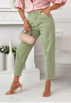Spodnie jeansowe mom fit Gracie pistacjowe