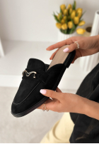 Zamszowe klapki mokasyny z frędzlami Sylvette beżowe