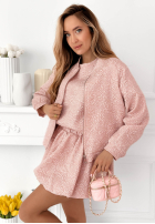 Krótka kreszowana kurtka bomberka Layla żółta