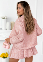 Krótka kreszowana kurtka bomberka Layla żółta