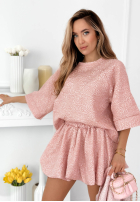 Krótkie kreszowane spodenki o kroju bombki Layla żółte