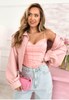 Gorsetowy top z dekoltem Mabel żółty