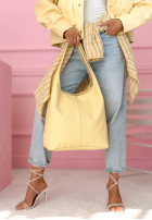 Skórzana torebka Justice żółta