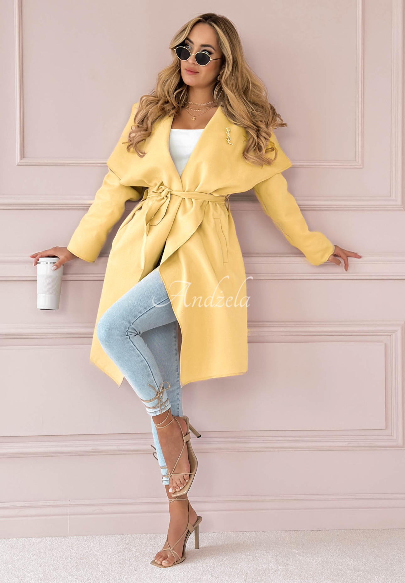 Płaszcz Not By Chance żółty 