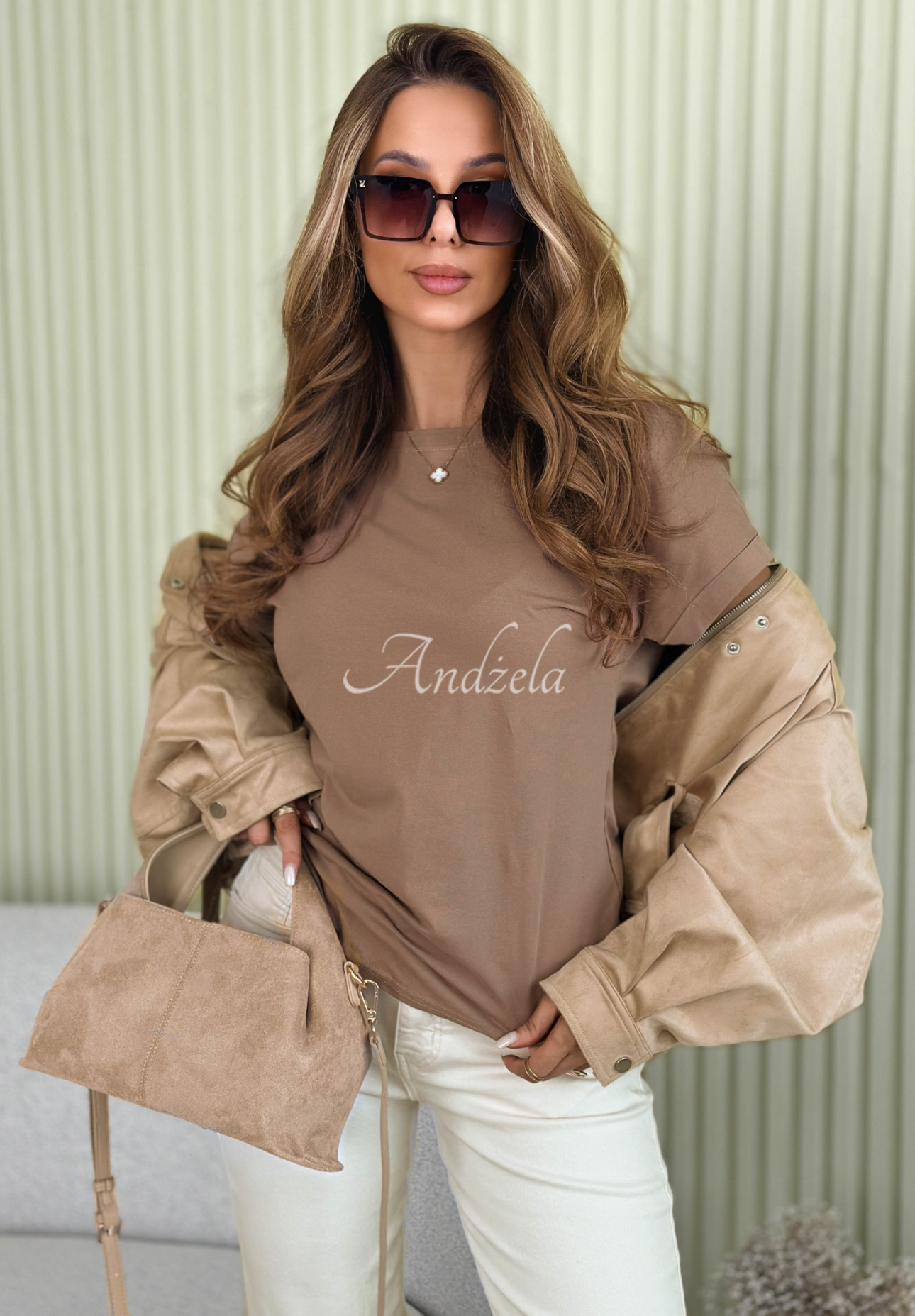 Solenne mocha cotton T-shirt