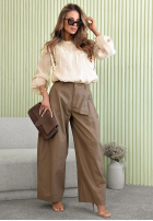 Bluzka boho z haftami Adrienne beżowa