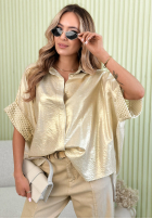 Koszula z ażurowymi elementami Celestine złota