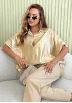 Koszula z ażurowymi elementami Celestine złota