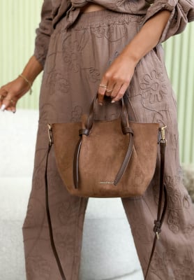 Zamszowa torebka Beatrice mokka