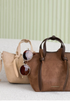 Zamszowa torebka Beatrice beżowa