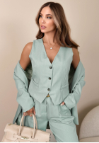 Krótka elegancka kamizelka Cordelia różowa