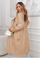 Długi płaszcz z paskiem Changing Of Seasons beżowy
