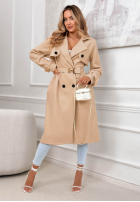 Długi płaszcz z paskiem Changing Of Seasons beżowy