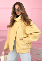 Skórzana kurtka bomberka Messy żółta