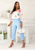 Lekki sweter w kwiaty Octavia ecru