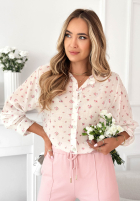 Koszula w kwiaty Floriana biała