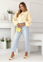 Koszula z ozdobnym kołnierzem Martha żółta