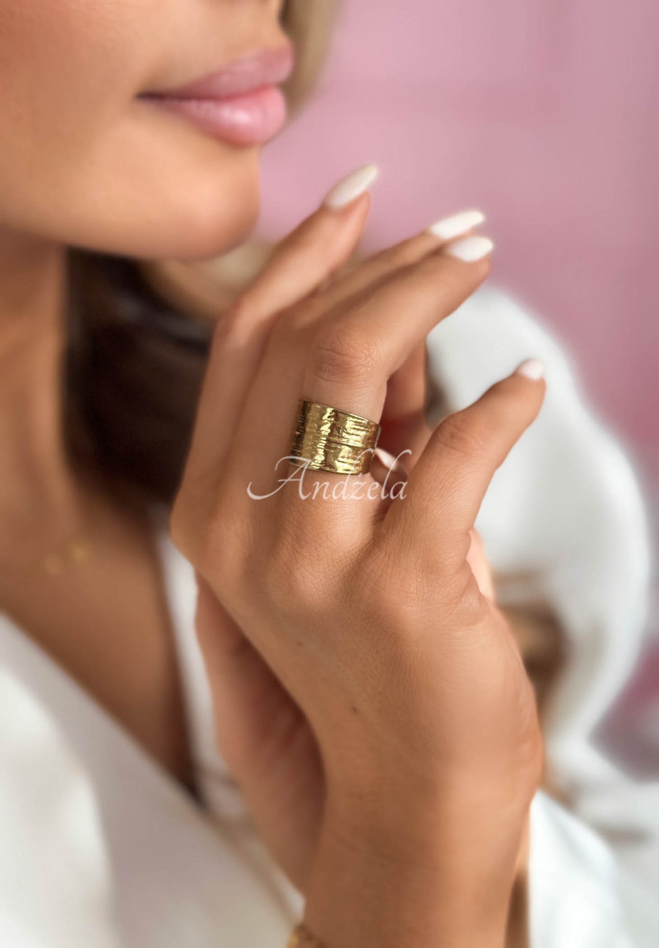 Regulowany pierścionek Georgia złoty