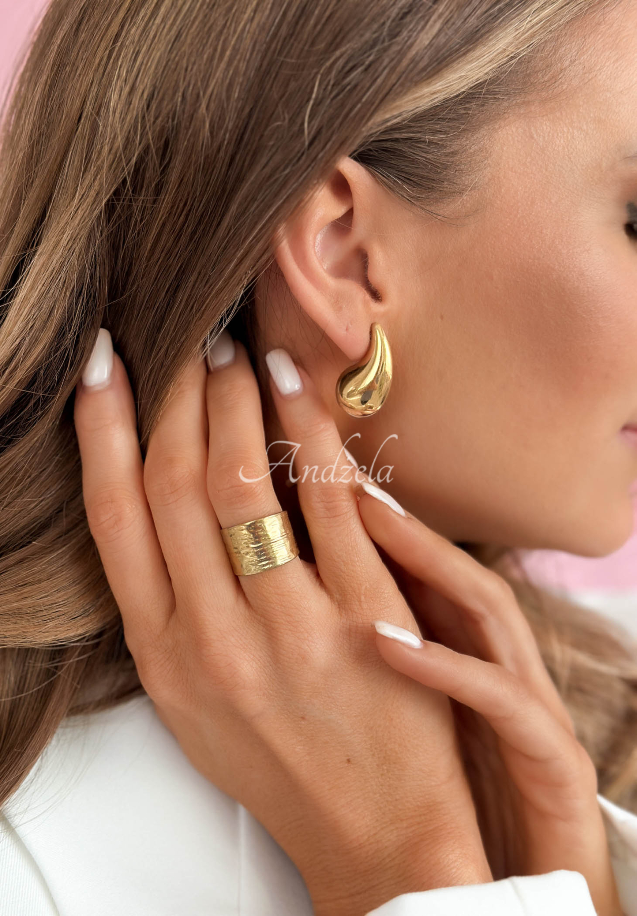 Kolczyki łezka Gina złote