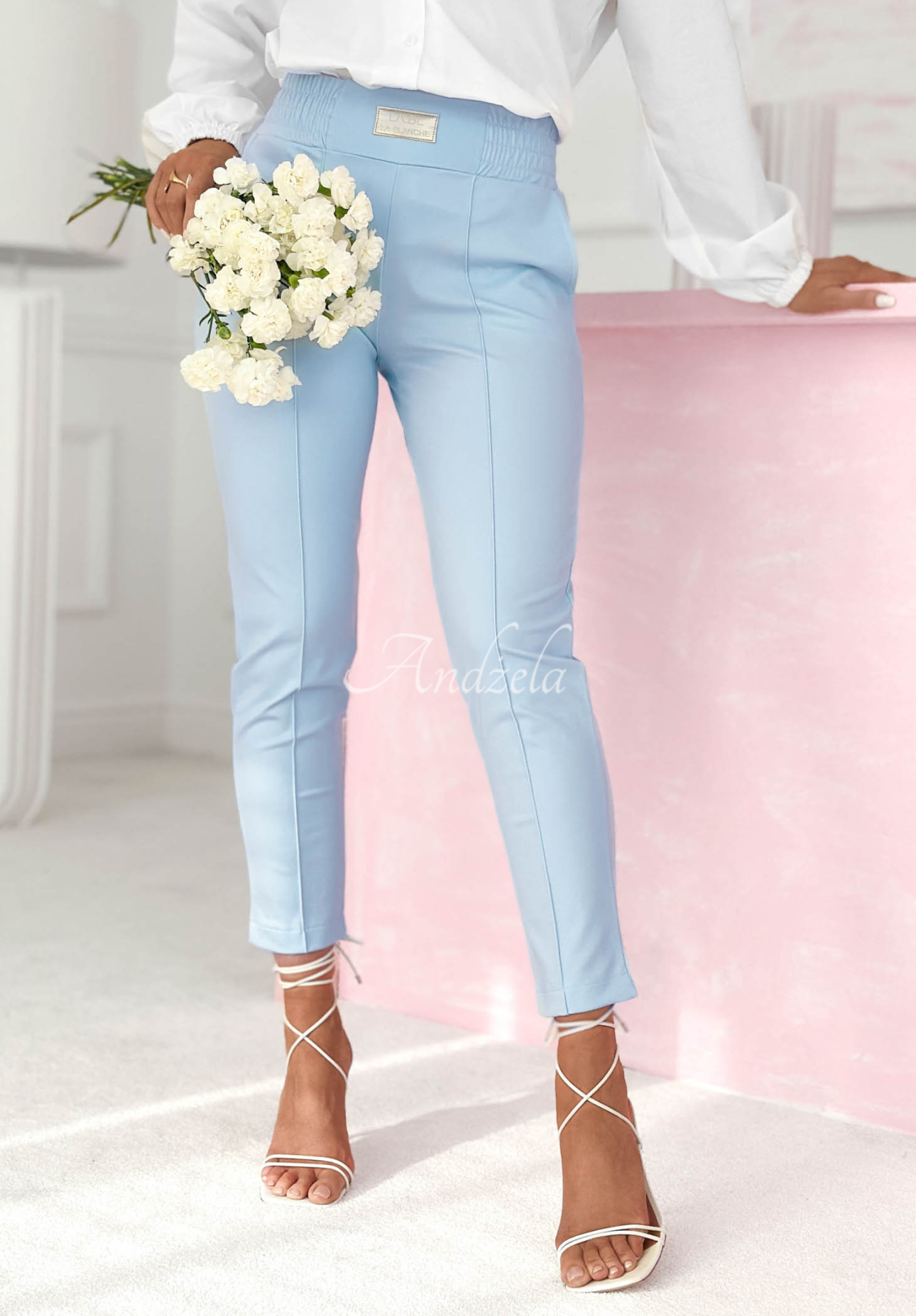 Pretty On Point fabric pants, light blue II