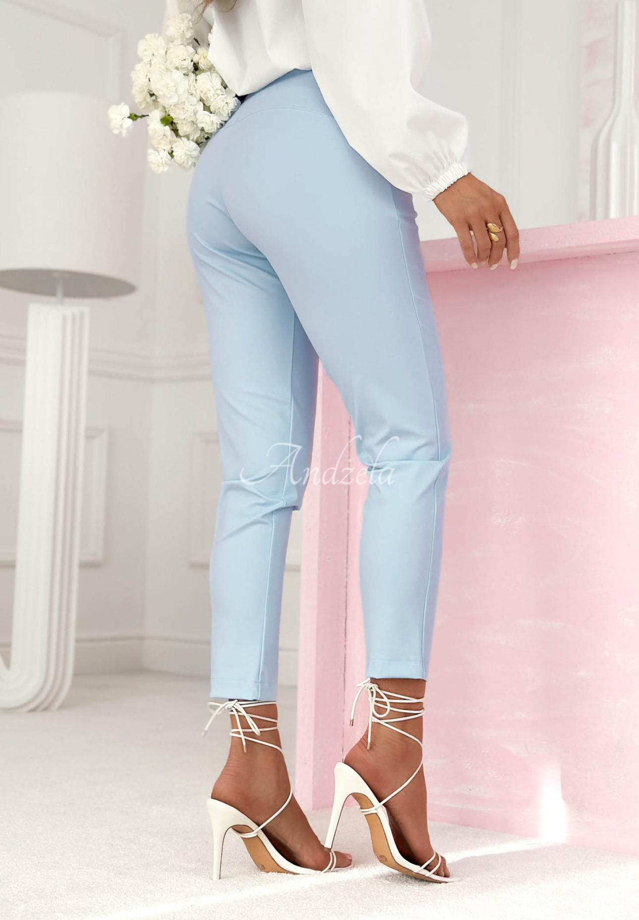 Pretty On Point fabric pants, light blue II