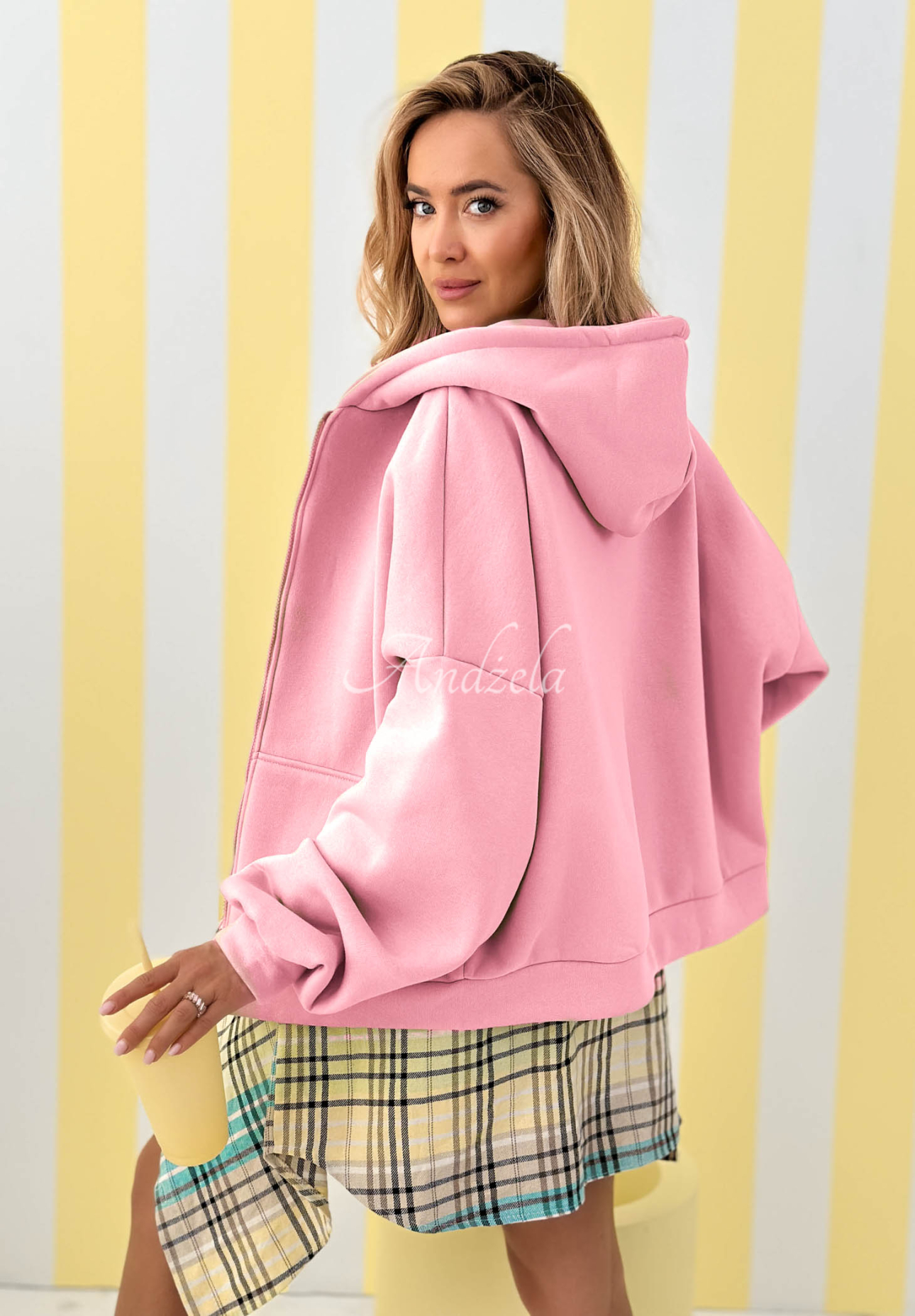 Don't Tell oversized hoodie, pink
