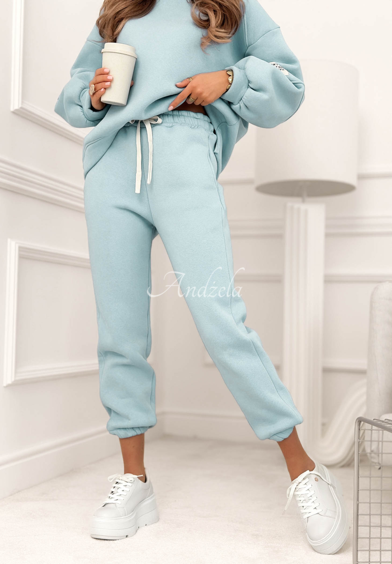 Fits Me Perfectly light blue cotton tracksuit set