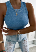 Prążkowany top na ramiączkach Callie ciemnoszary