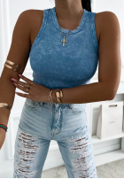 Prążkowany top na ramiączkach Callie ciemnoszary