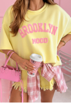 T-shirt z napisem Brooklyn Mood żółty