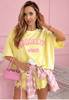 T-shirt z napisem Brooklyn Mood żółty
