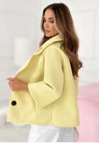 Krótki płaszcz z kołnierzem Maristella żółty