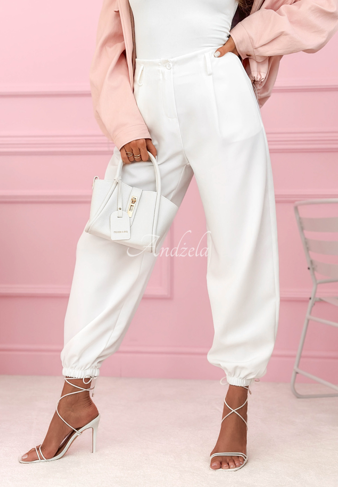 If You Want ecru drawstring pants