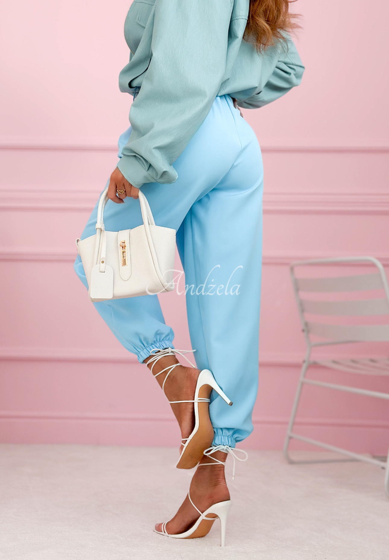 If You Want blue drawstring pants