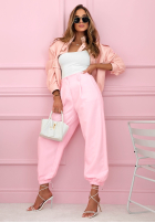 Spodnie ze ściągaczami If You Want różowe