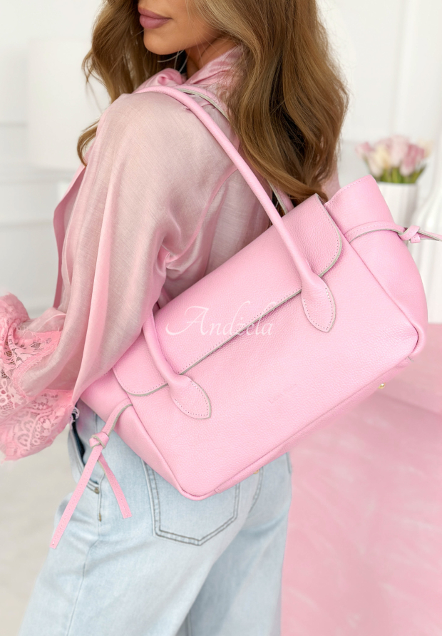 Patrice powder pink leather handbag
