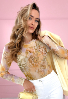 Siateczkowe body w kwiaty Skylar różowe