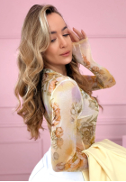 Siateczkowe body w kwiaty Skylar różowe