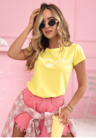 T-shirt z napisem Sempre Ti pudrowy róż