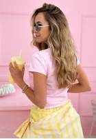 T-shirt z napisem Sempre Ti pudrowy róż