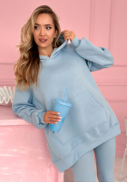 Rozpinana Sweatshirt z kapturem Siempre in baby blue