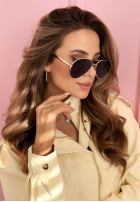 Okulary przeciwsłoneczne City Shades złoto-brązowe