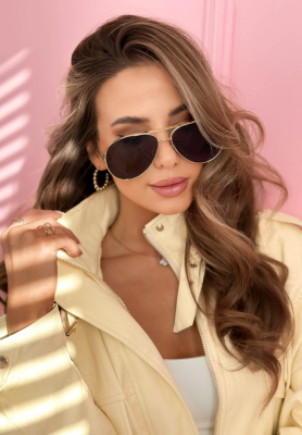 Saw It Twice black and gold sunglasses