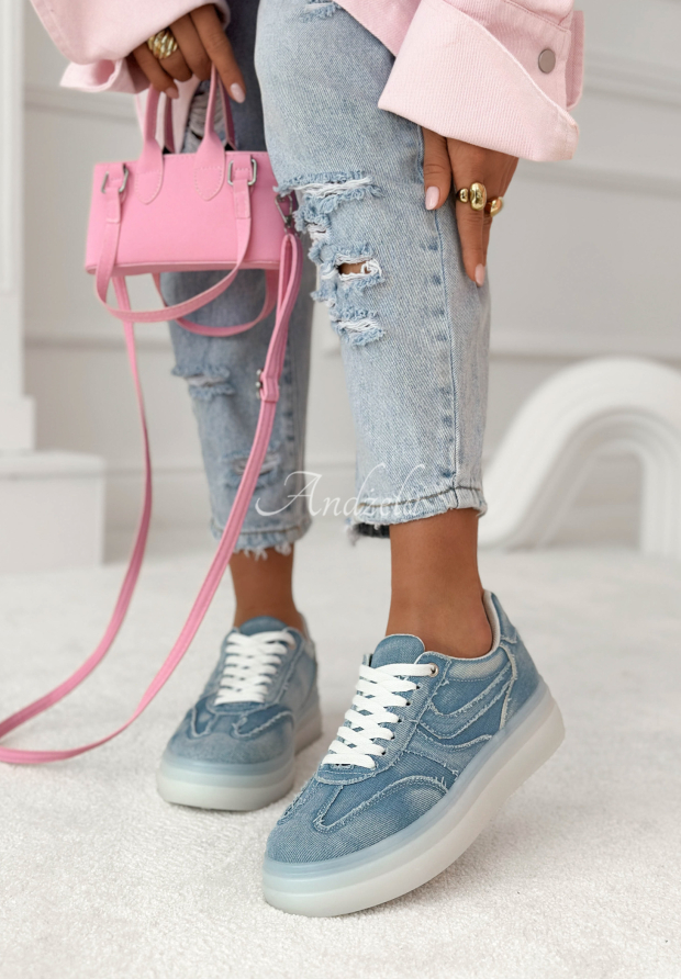 Silvia blue denim sneakers