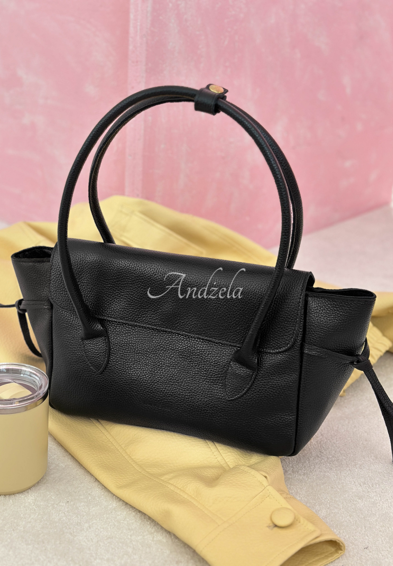 Patrice black leather handbag