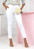 Materiałowe spodnie Pretty On Point ecru