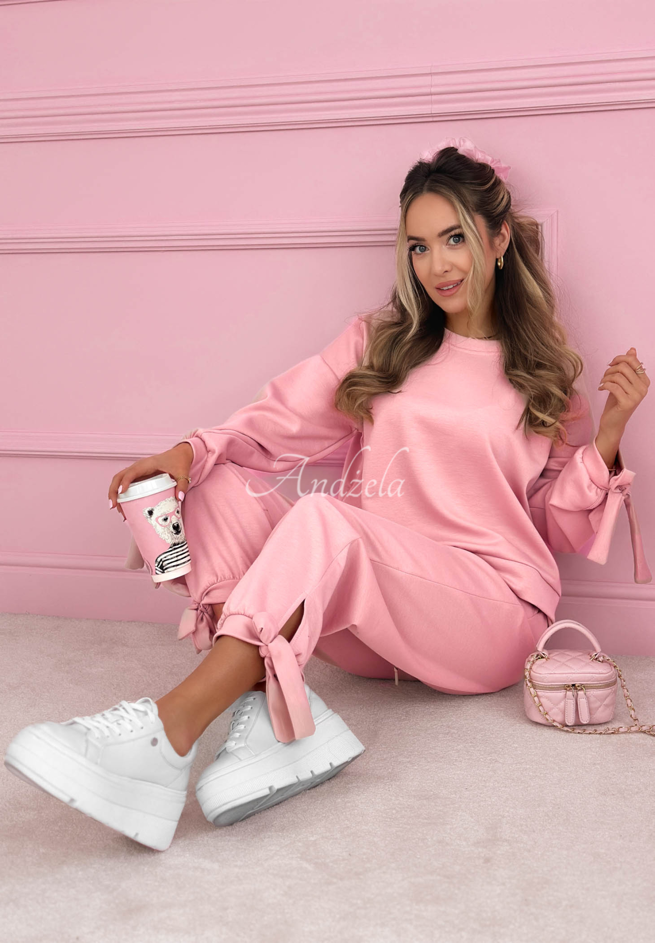 Peyton Pink Butter Viscose Sweatsuit Set