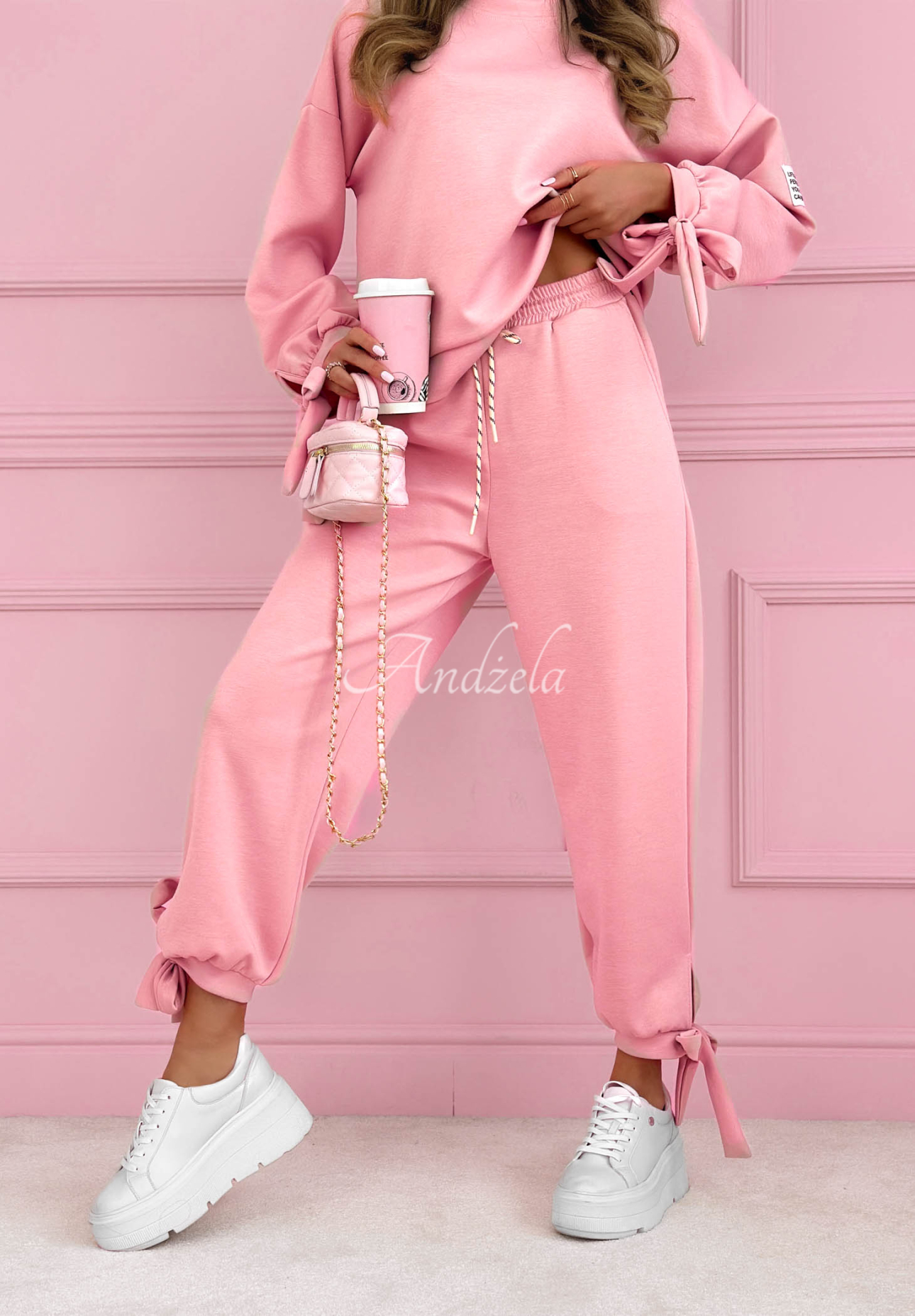 Peyton Pink Butter Viscose Sweatsuit Set