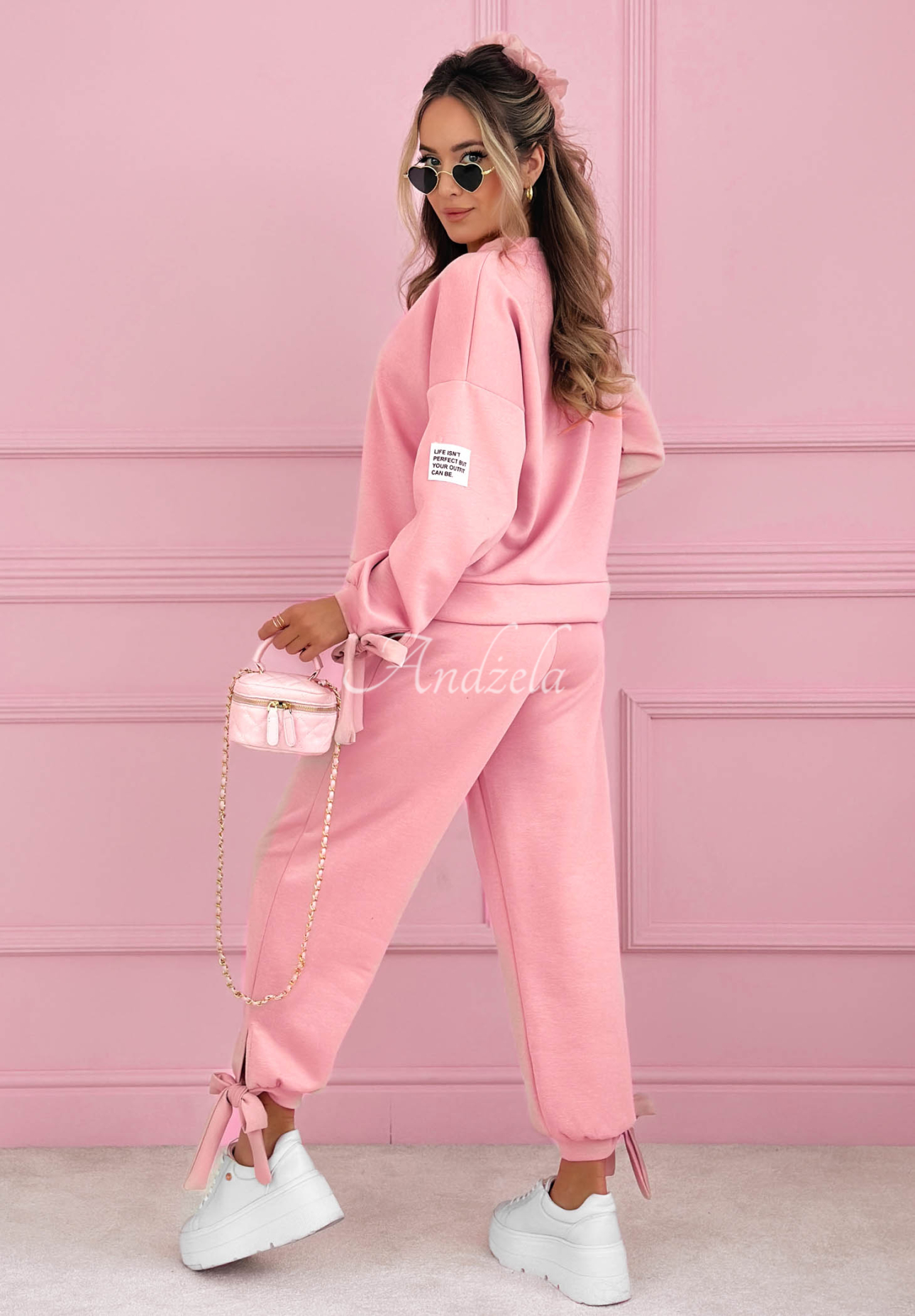 Peyton Pink Butter Viscose Sweatsuit Set