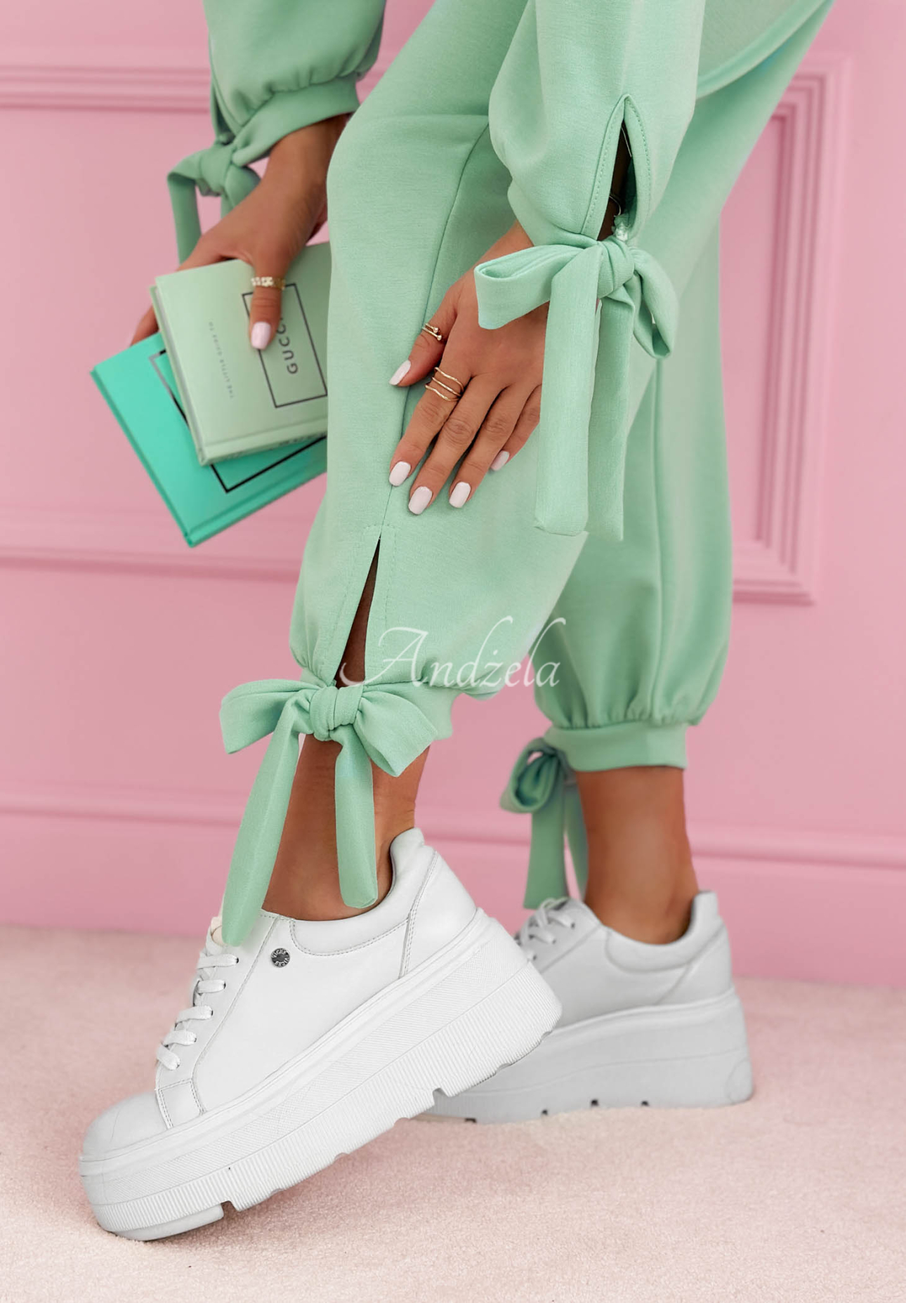 Peyton pistachio butter viscose tracksuit set